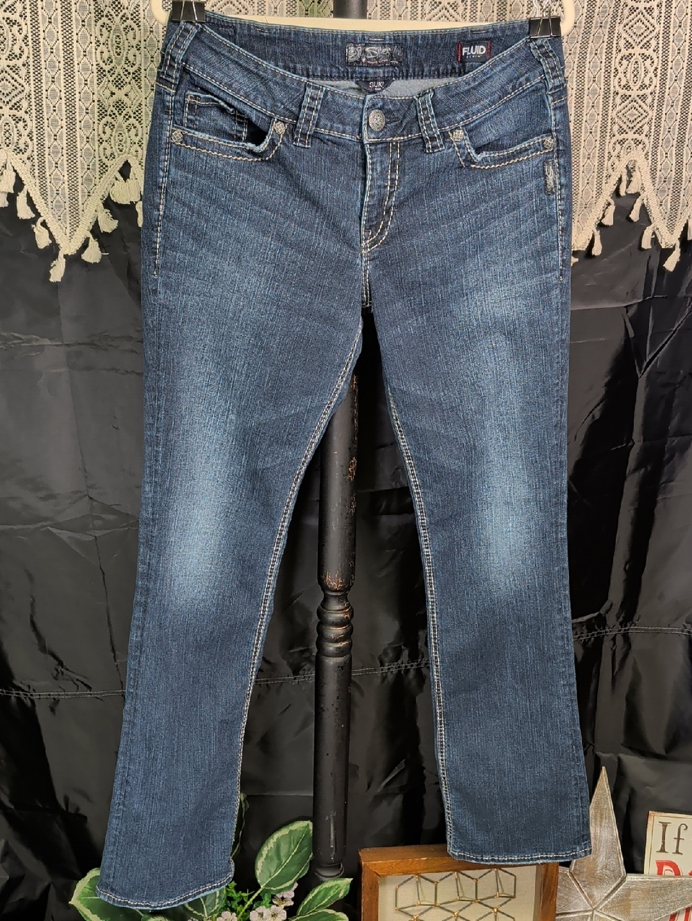 Silver SUKI Ladies Jeans 31 X 33 Denim Slim Bootcut